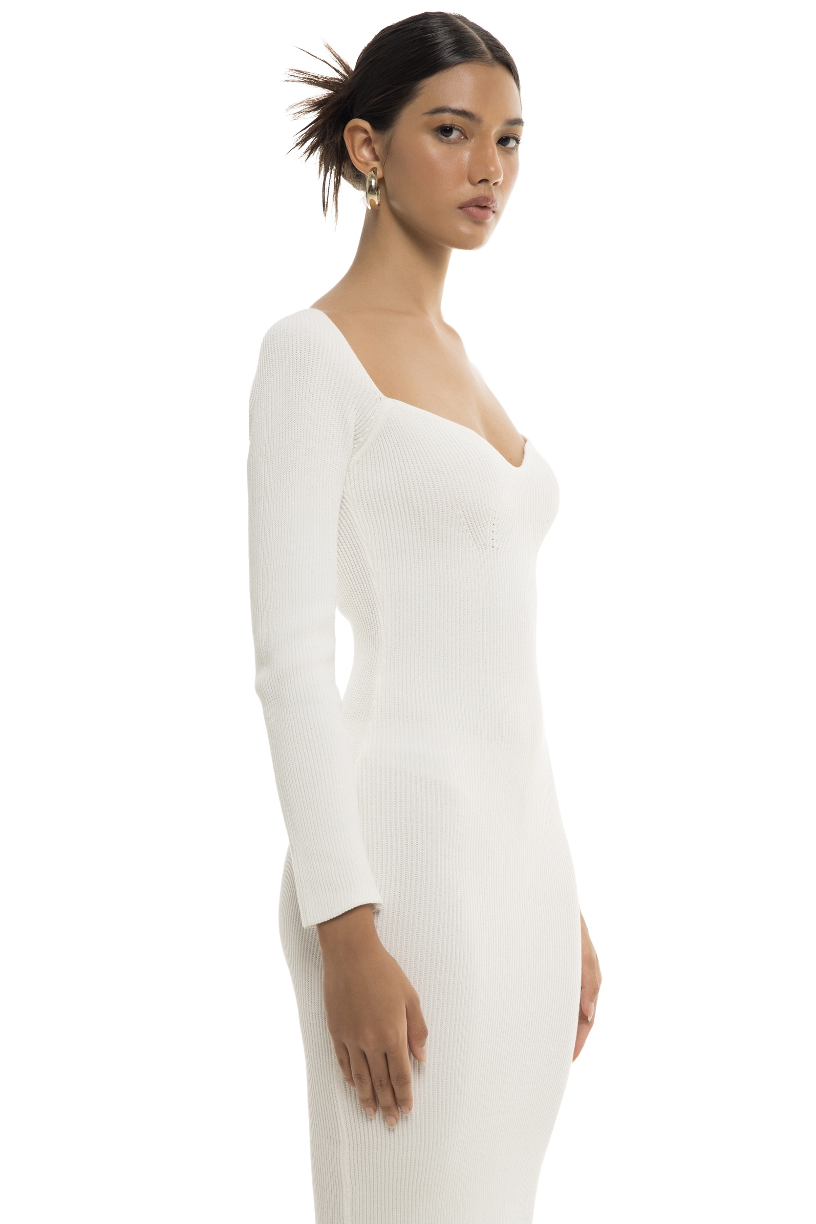 SERIRA KNIT DRESS - WHITE