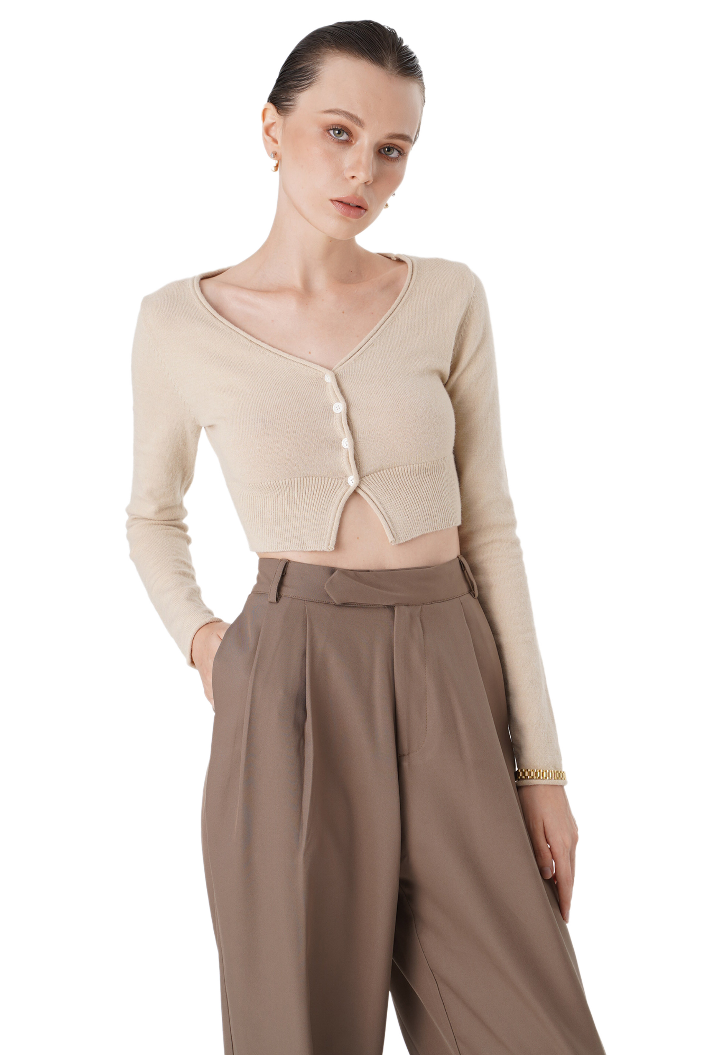 ISABEL KNIT TOP - TAN