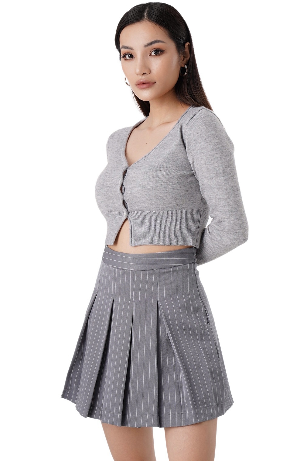 ISABEL KNIT TOP - GREY