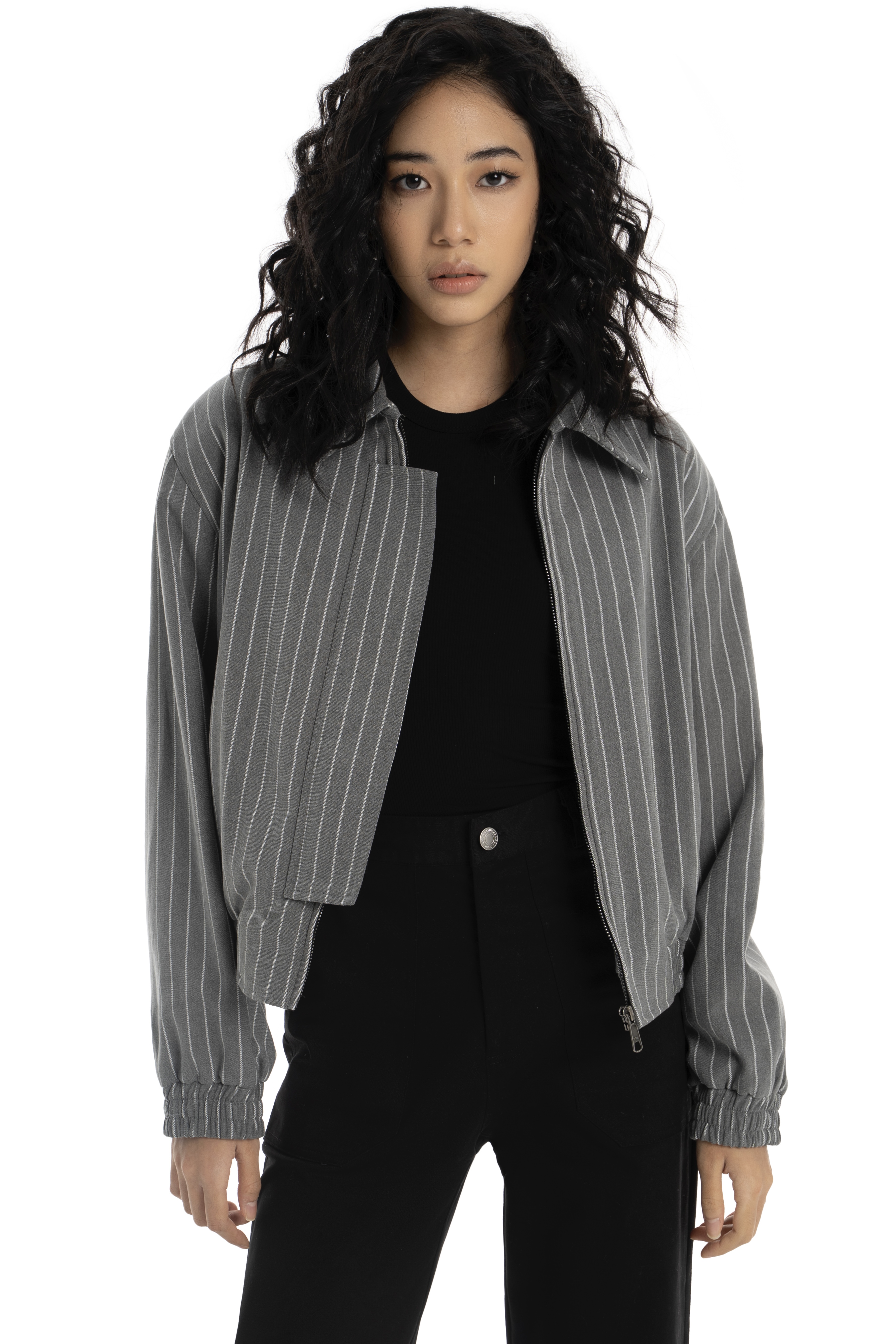 CODY JACKET - GREY STRIPED 