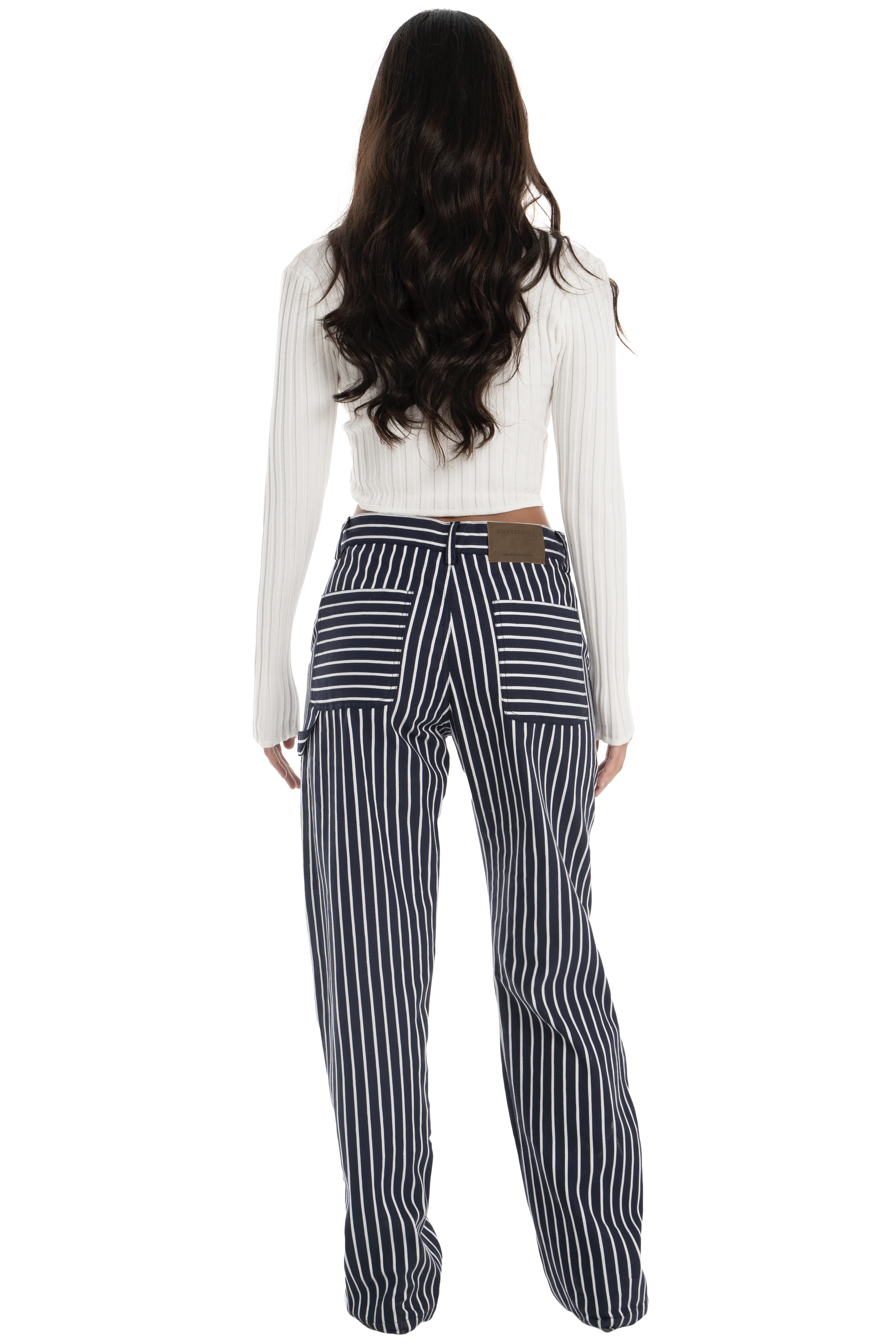 MADIE PANT - NAVY STRIPED