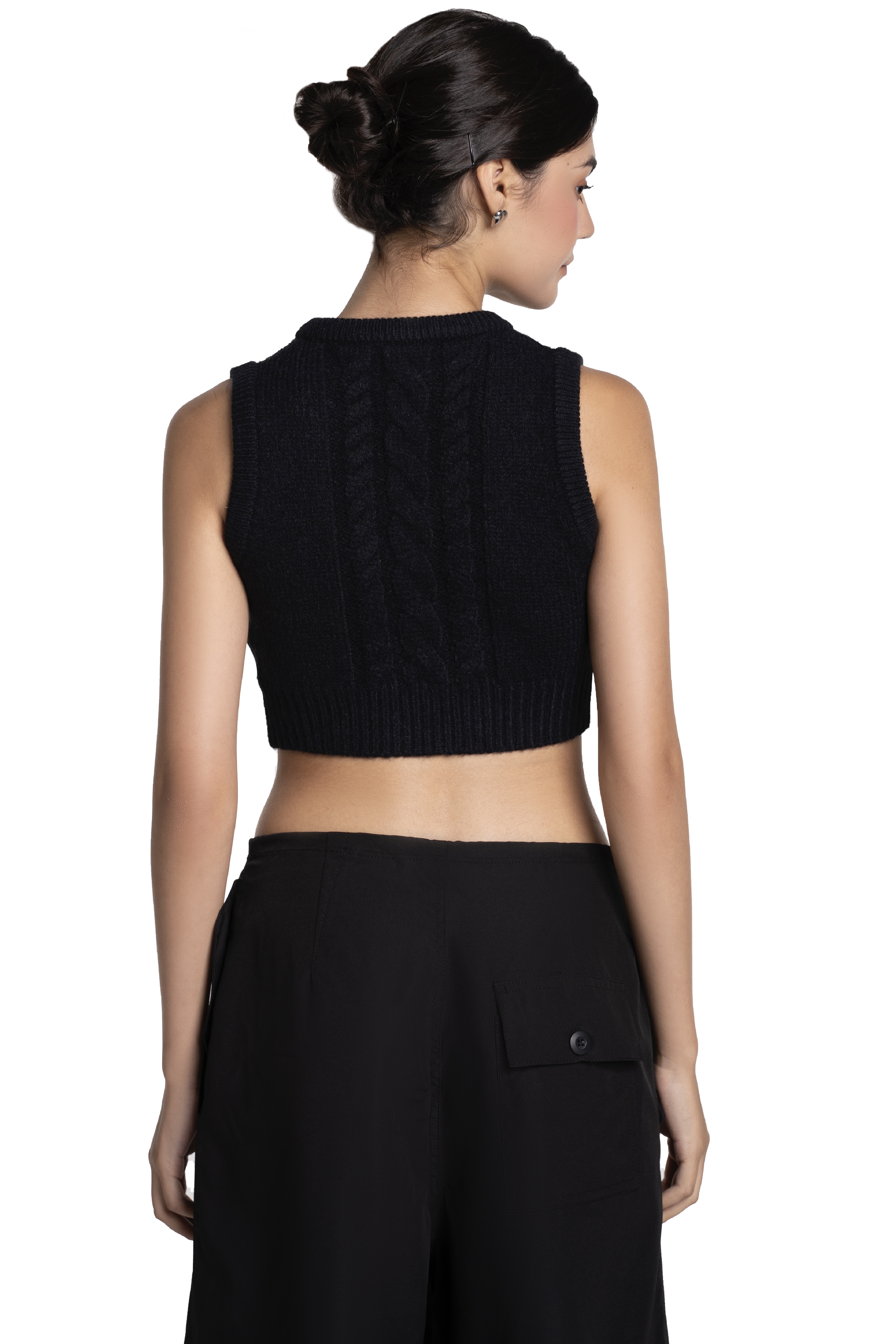 OXFORD KNIT VEST - BLACK