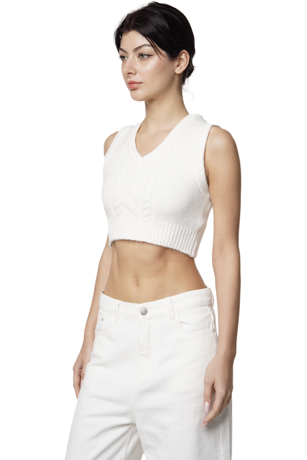 OXFORD KNIT VEST - WHITE