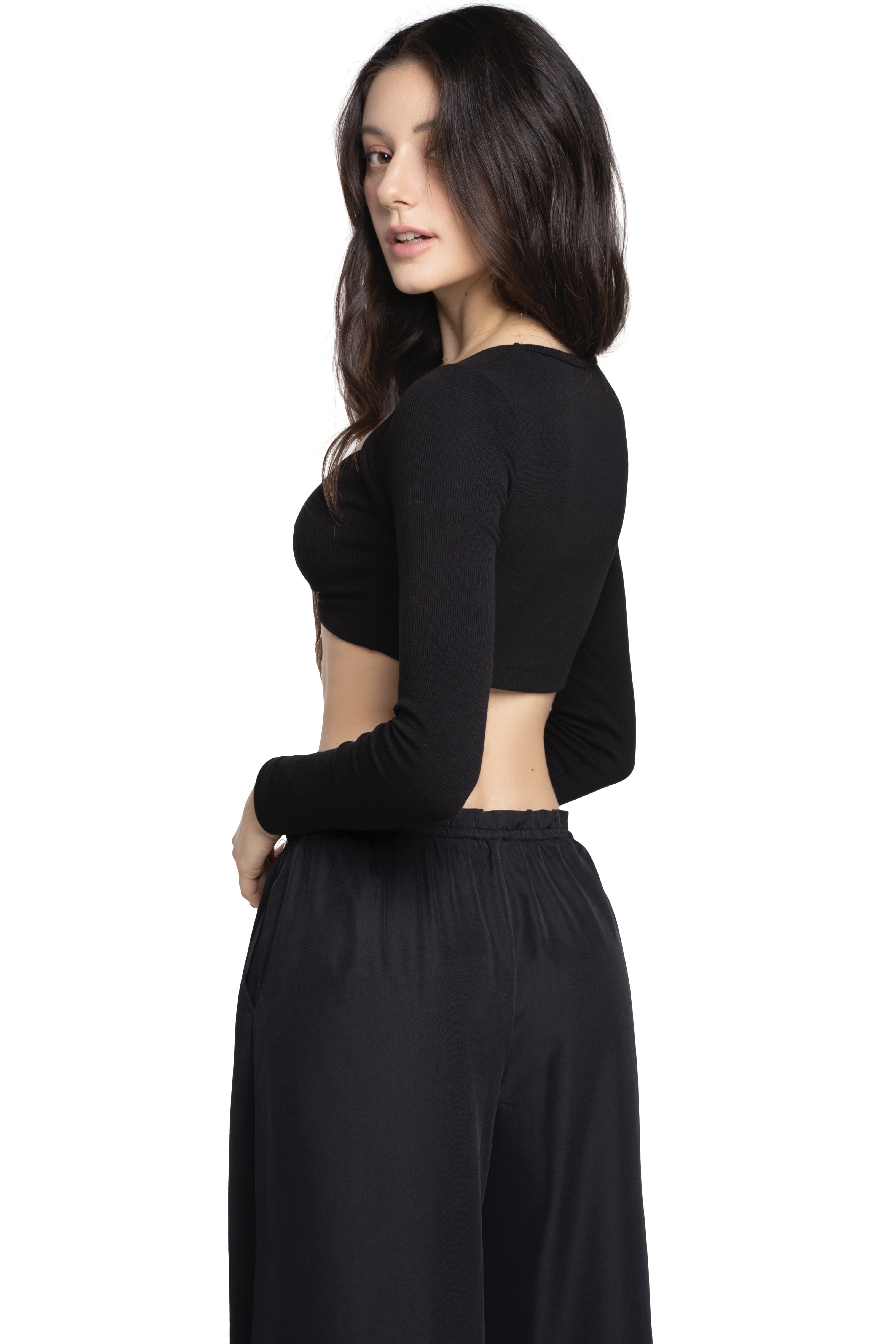 LEILA CROP TOP - BLACK