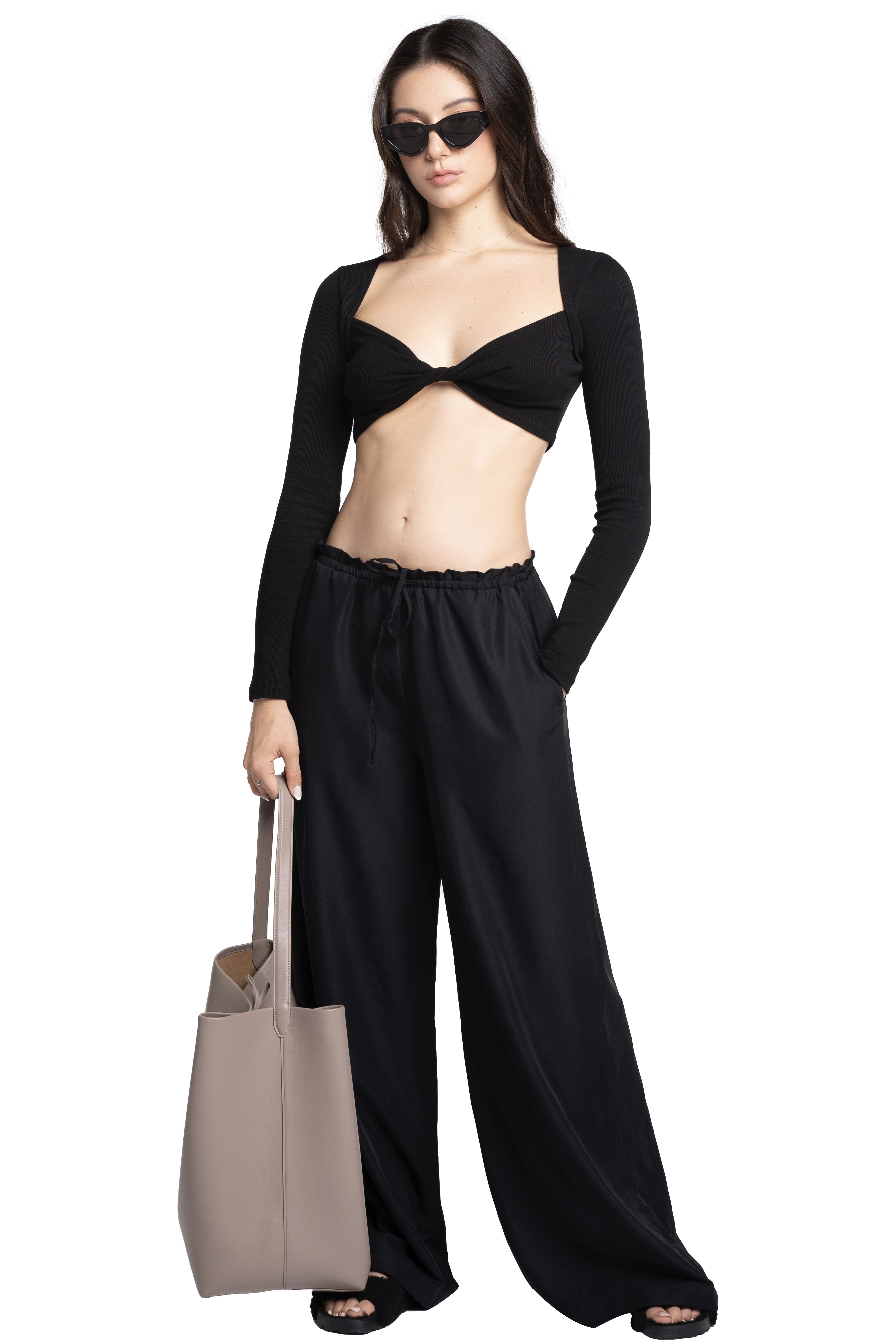 LEILA CROP TOP - BLACK