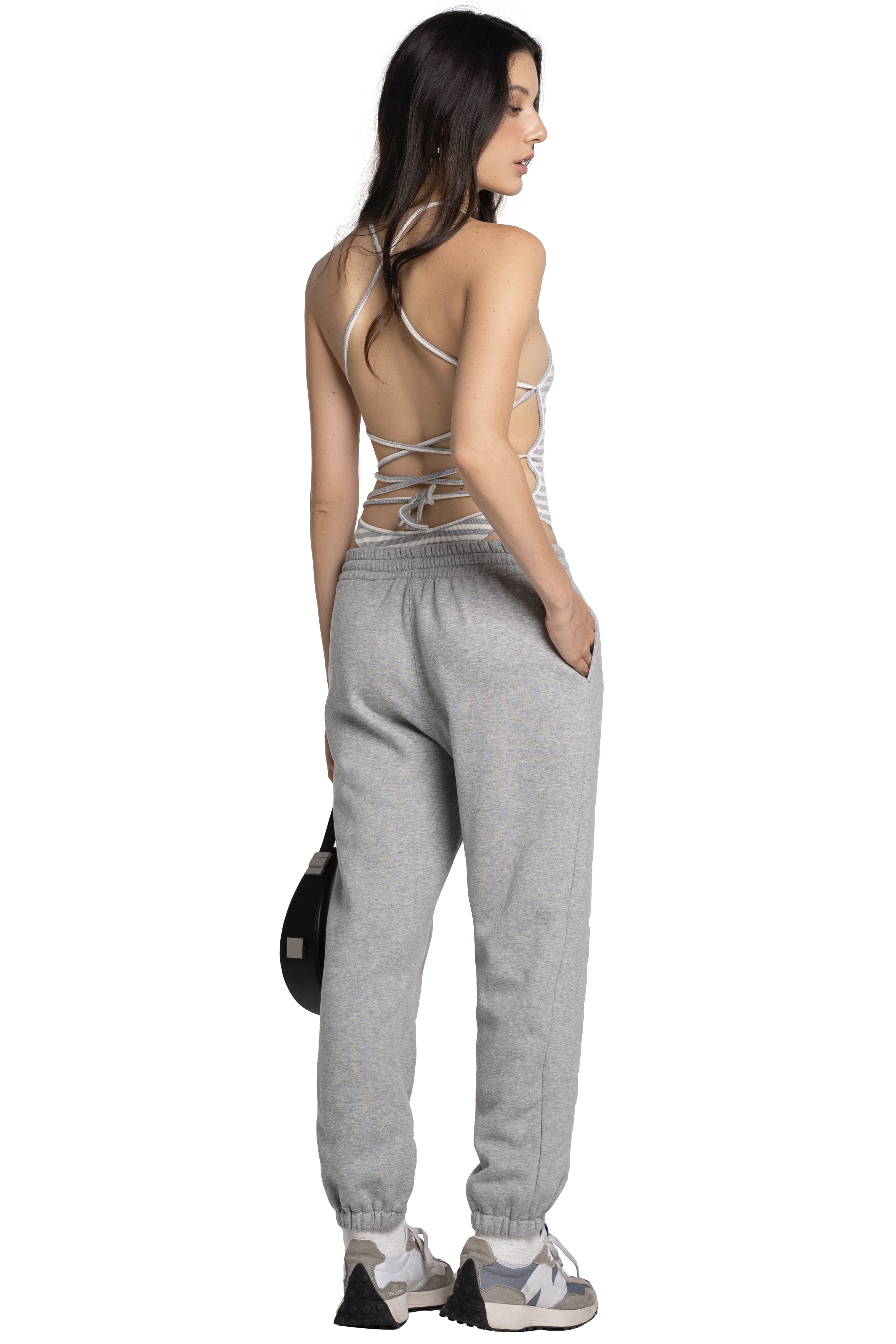 MAGARI BODYSUIT - GREY STRIPED