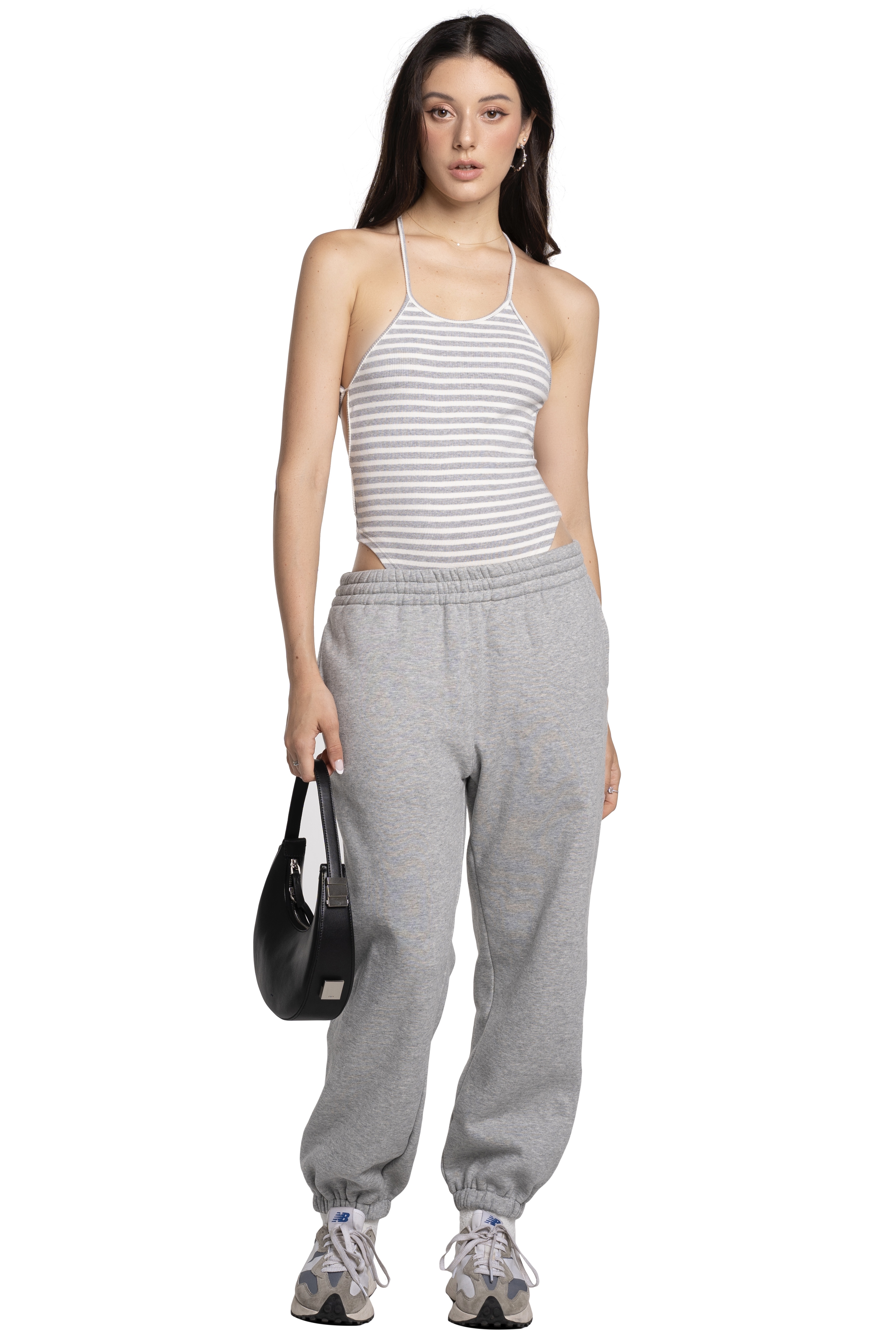 MAGARI BODYSUIT - GREY STRIPED