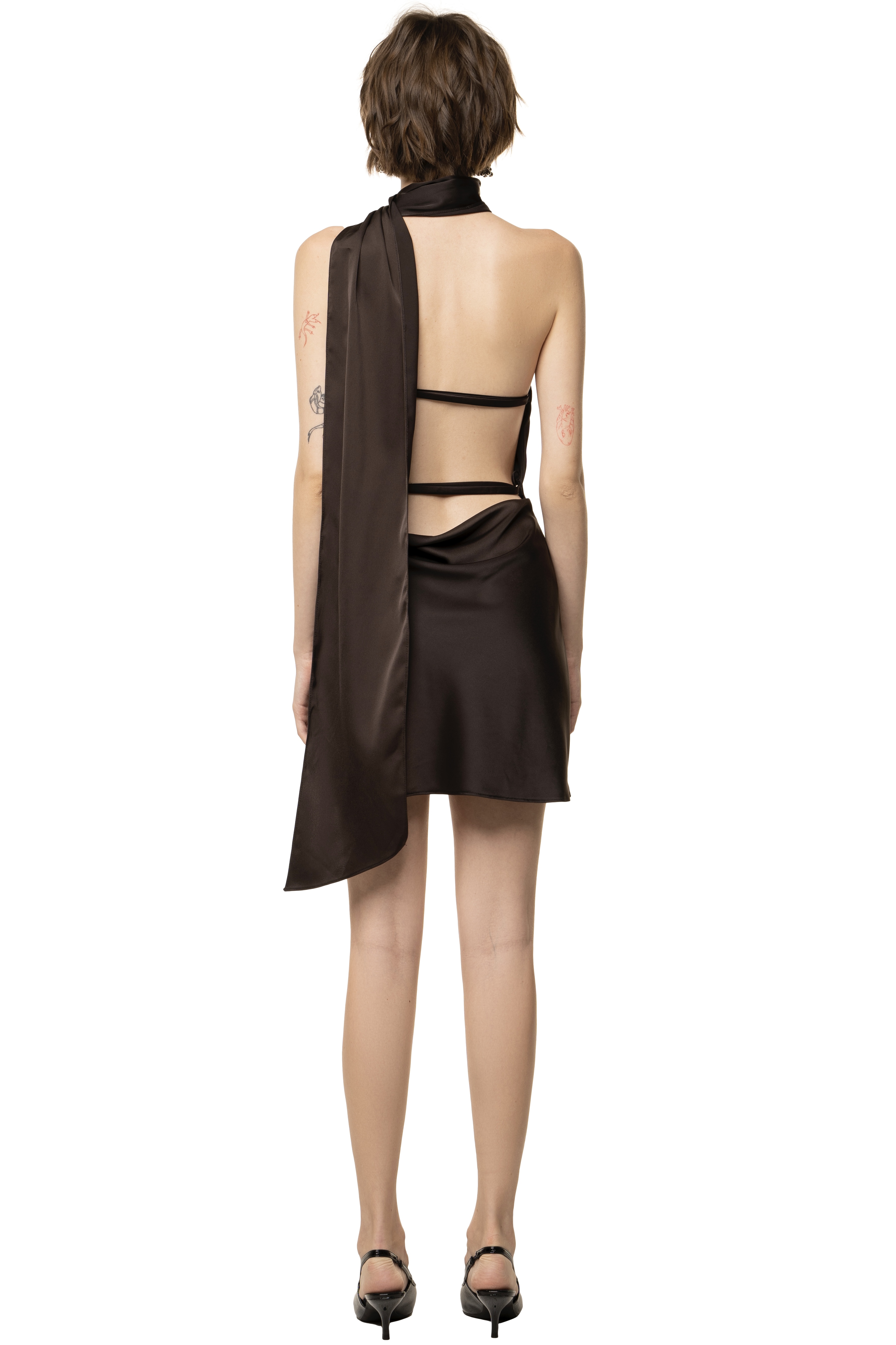 NEELY DRESS - DARK BROWN