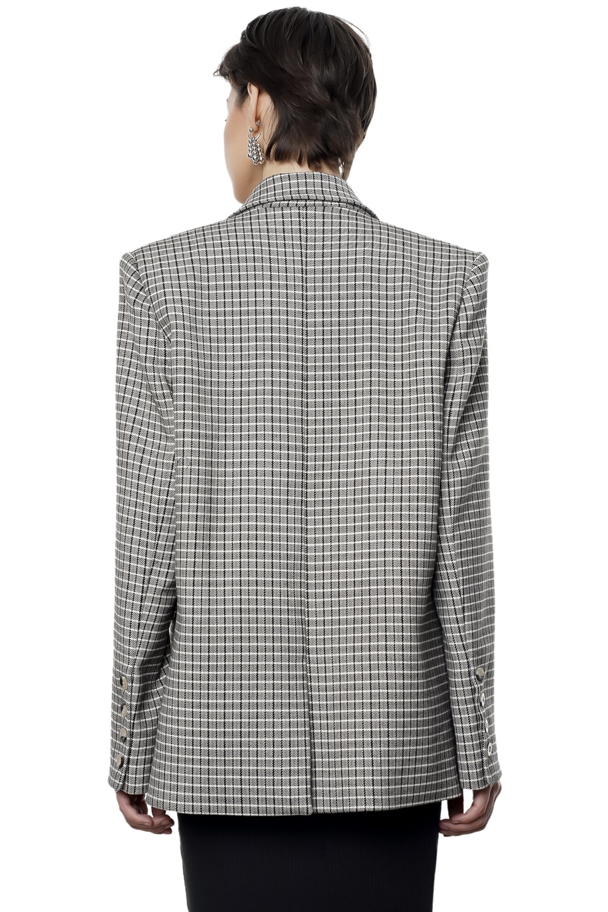 CLAUDE BLAZER - BLACK AND OFF WHITE PLAID