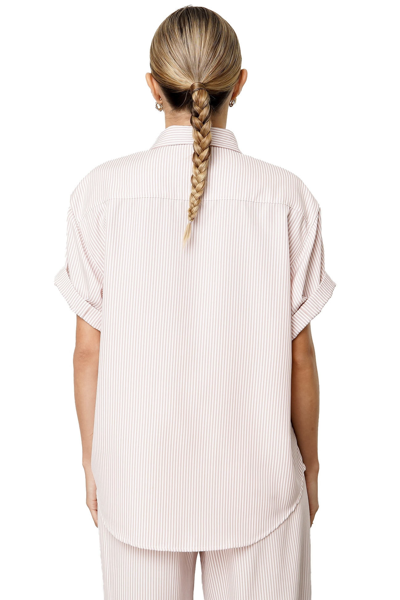 MIKA SHIRT - PINK AND WHITE STRIPE 