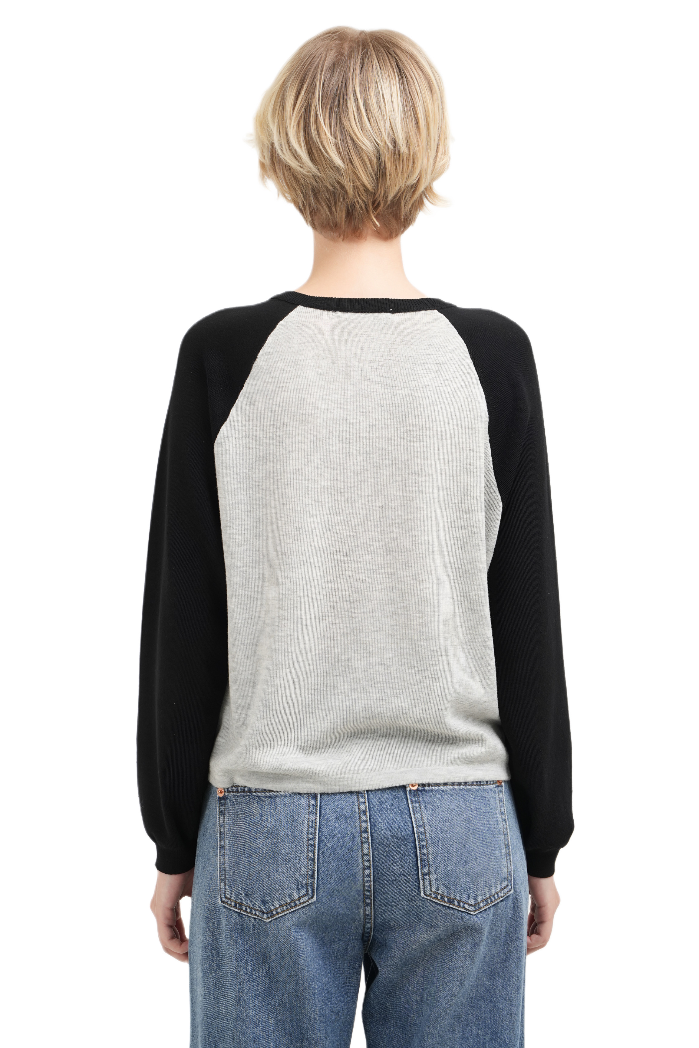 RAGLAN KNIT TOP - BLACK