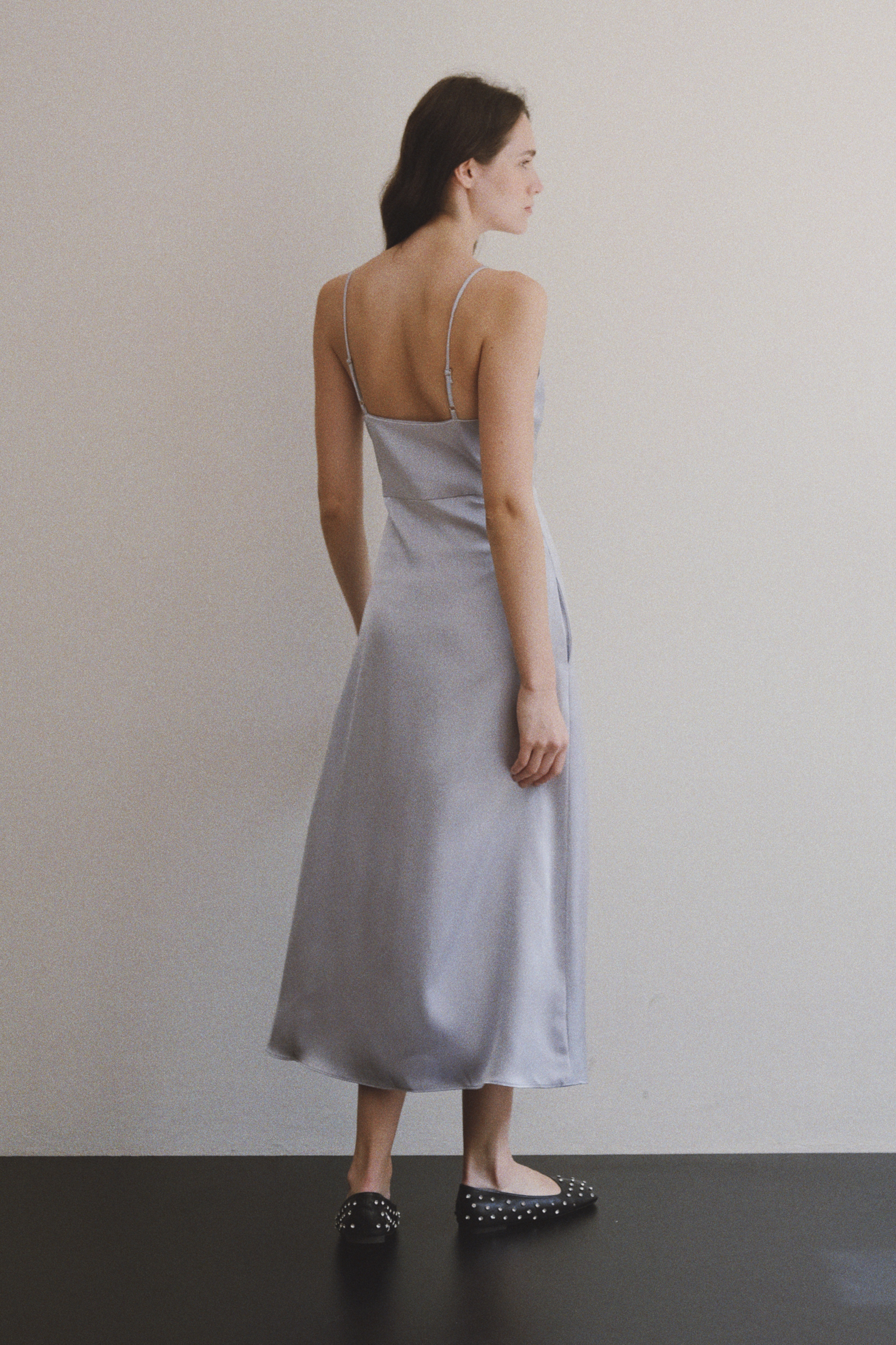 SLIP DRESS - TRIDENT GREY