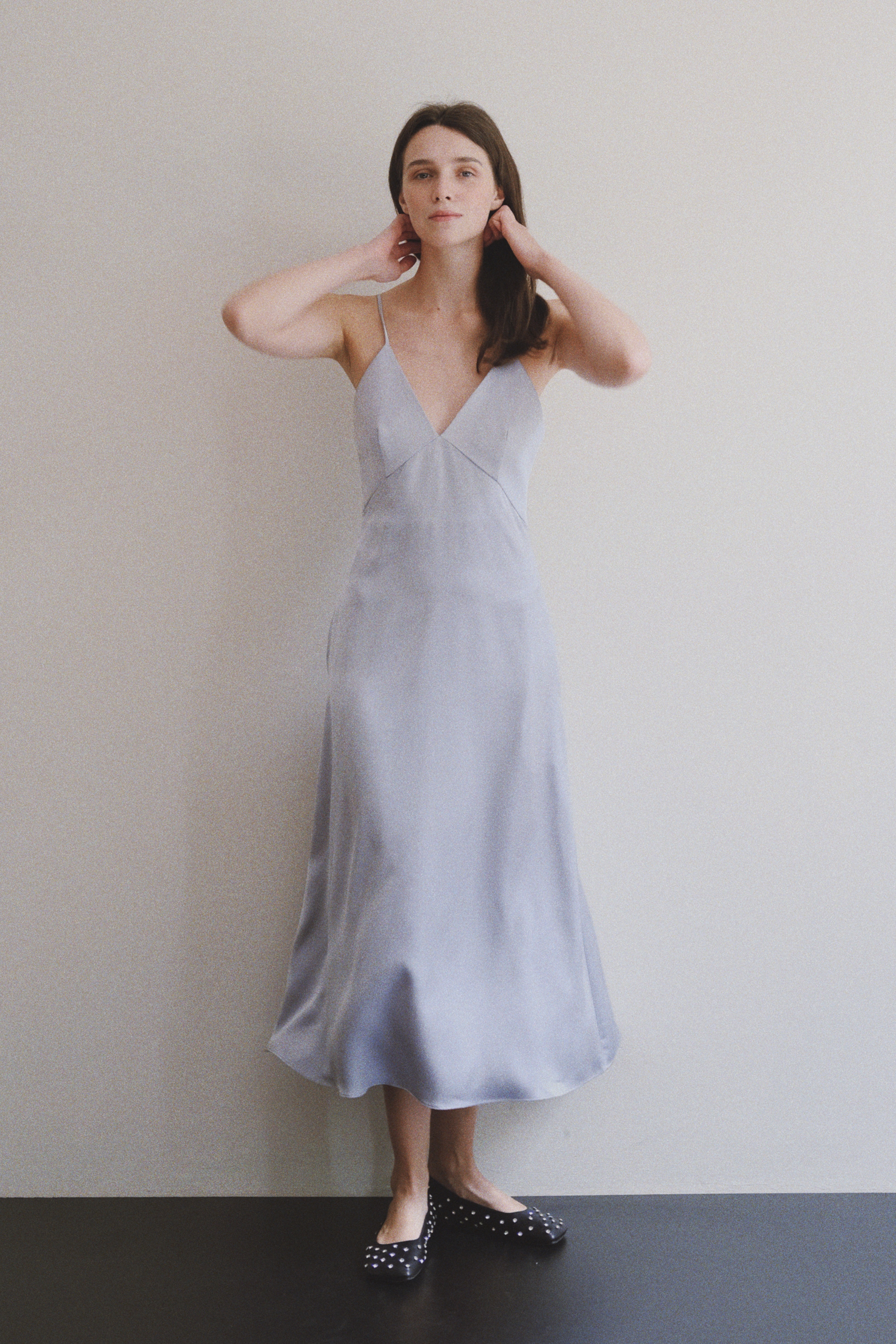 SLIP DRESS - TRIDENT GREY