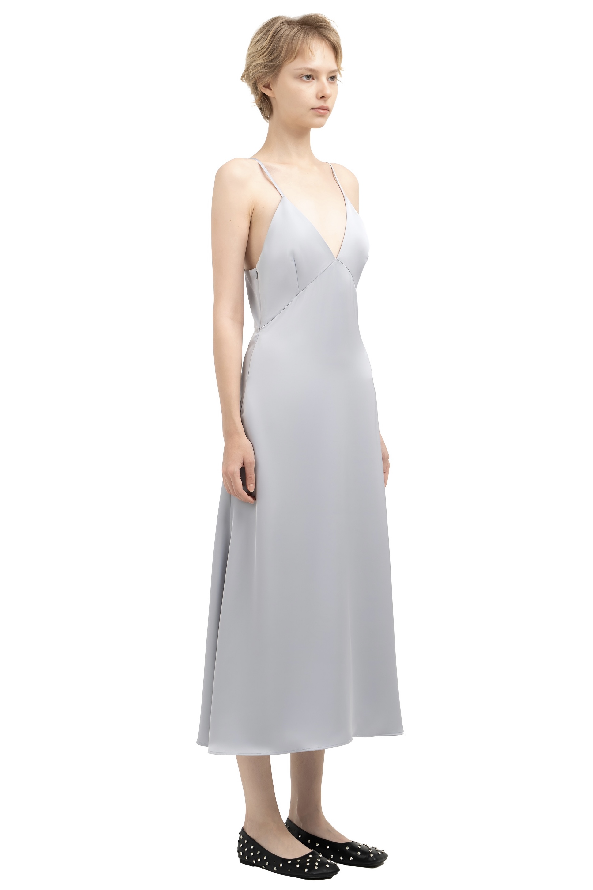 SLIP DRESS - TRIDENT GREY