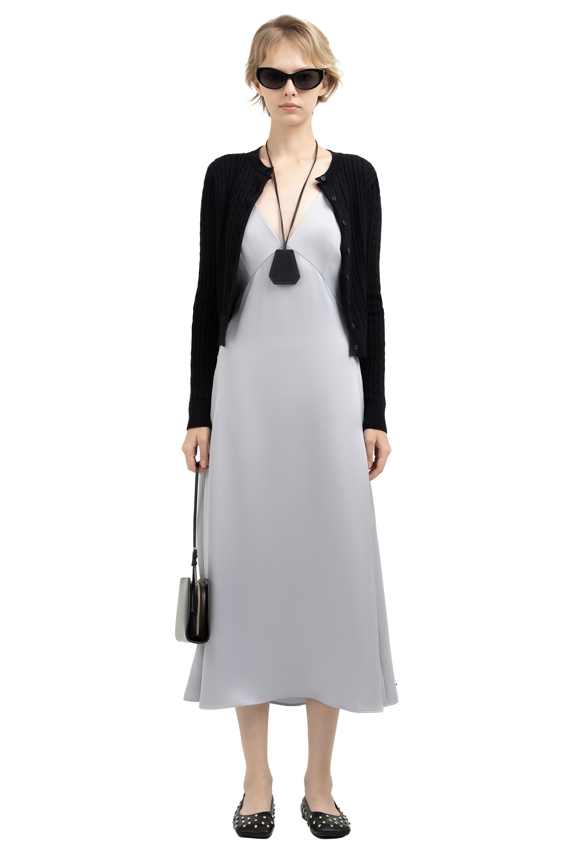 SLIP DRESS - TRIDENT GREY