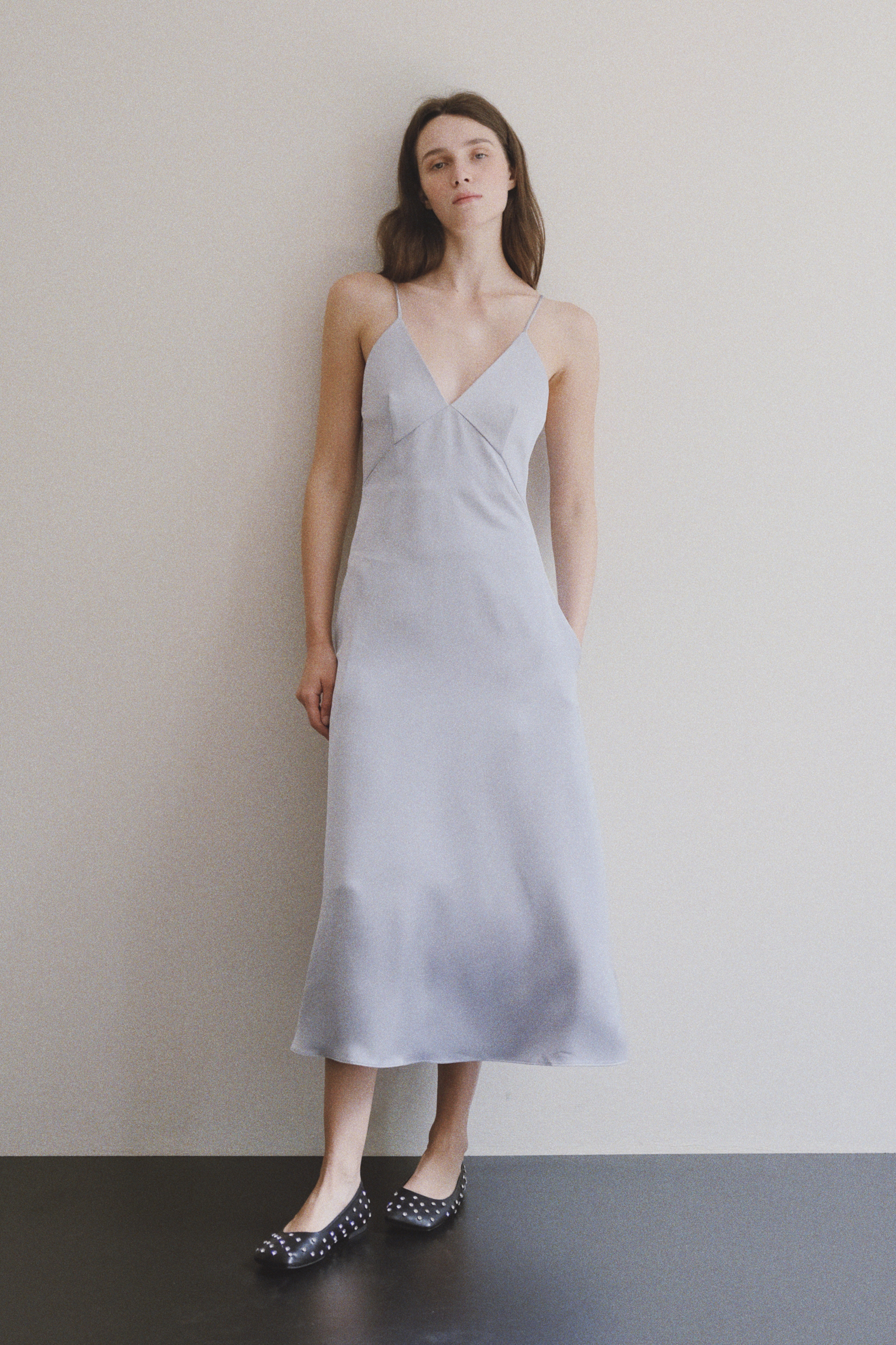 SLIP DRESS - TRIDENT GREY