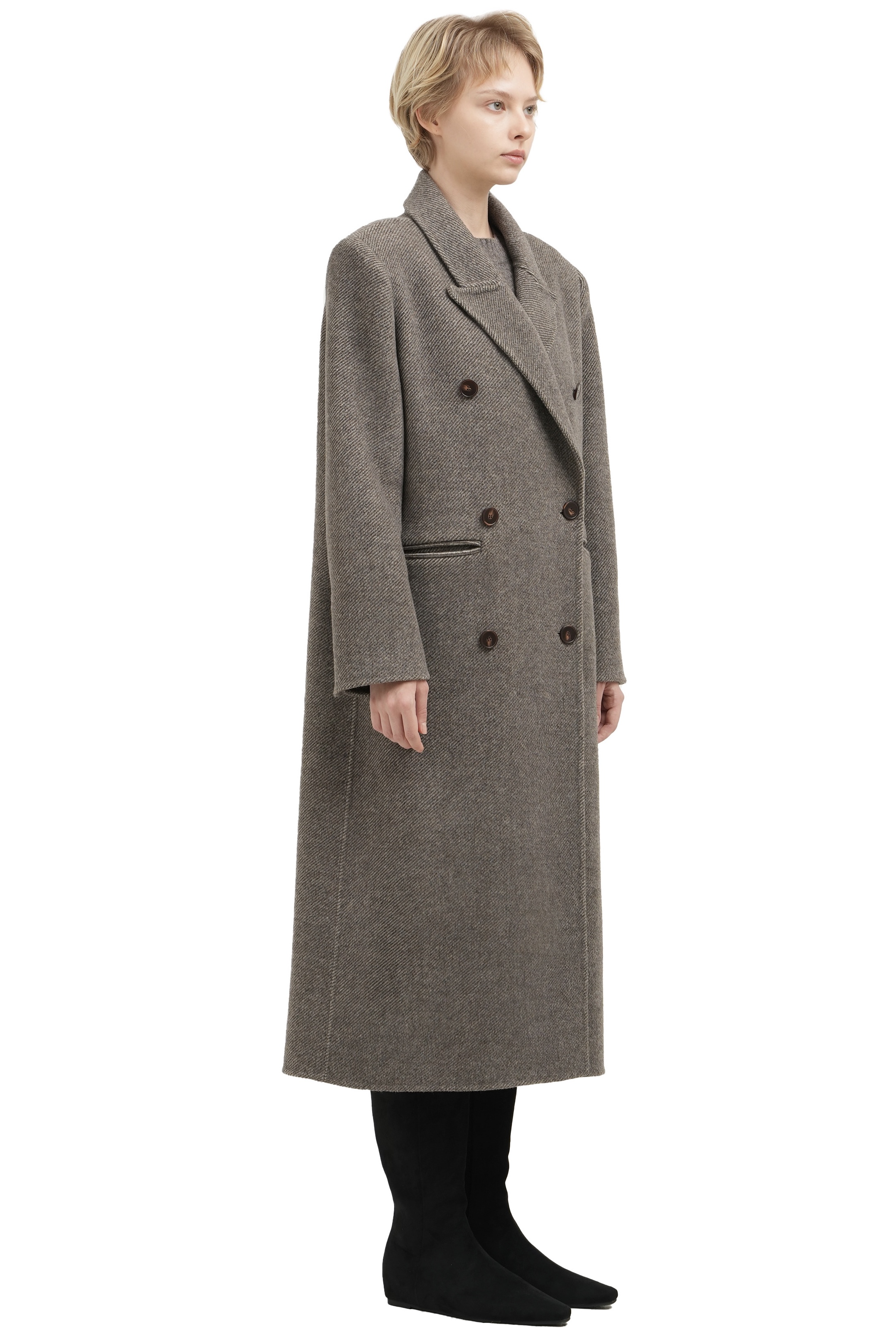 EDGE COAT - BROWN MELANGE