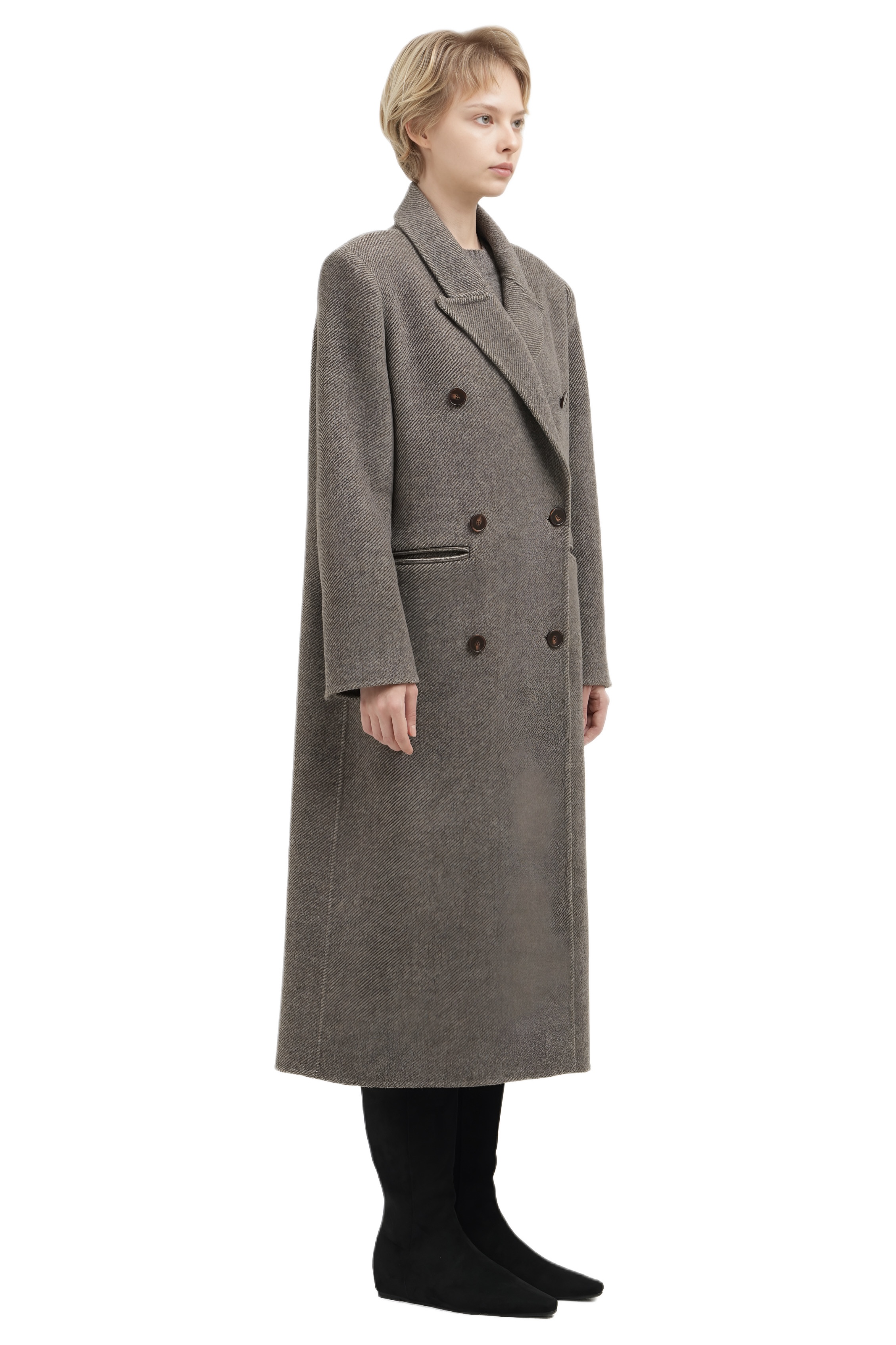 EDGE COAT - BROWN MELANGE