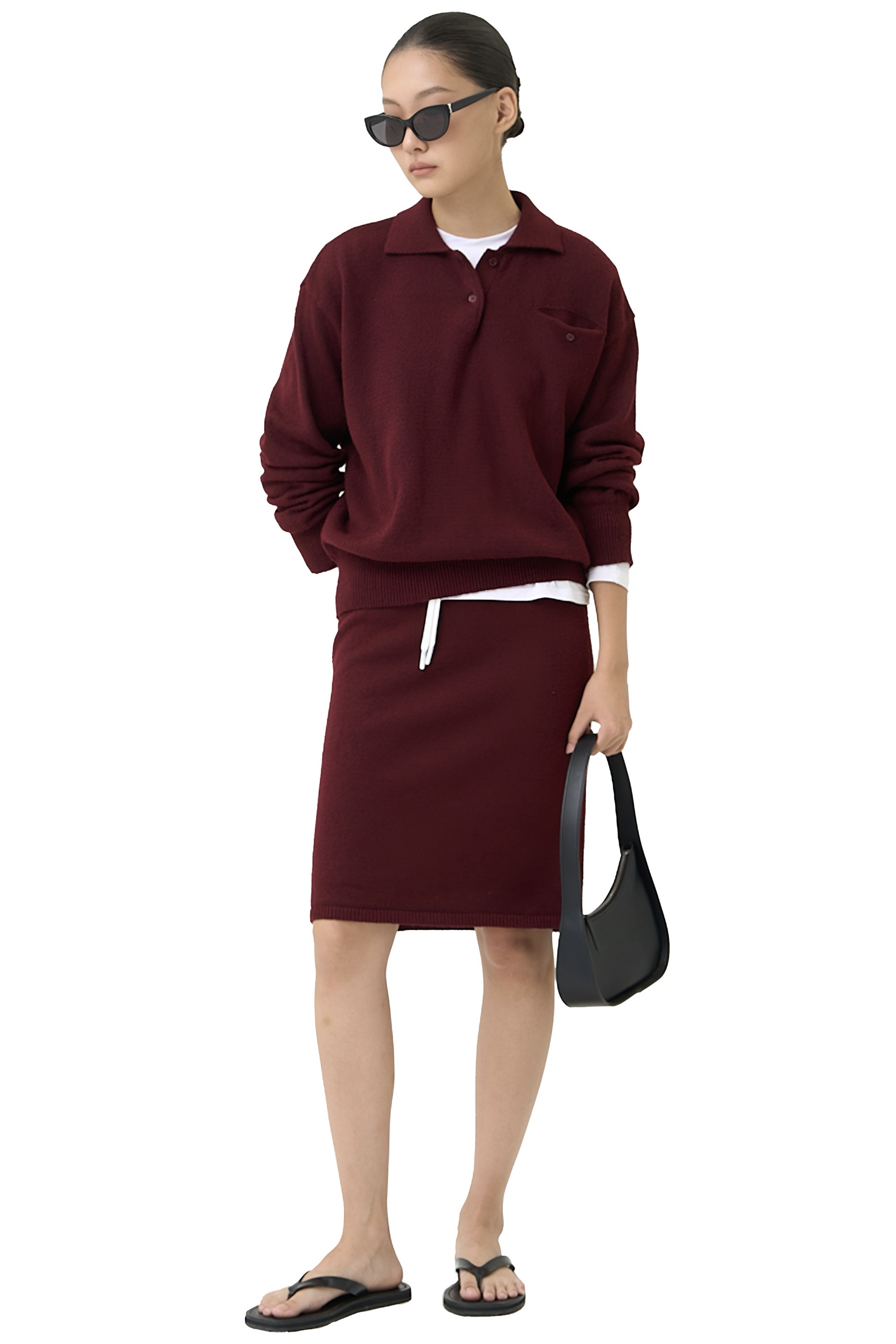 LOU SKIRT - BURGUNDY