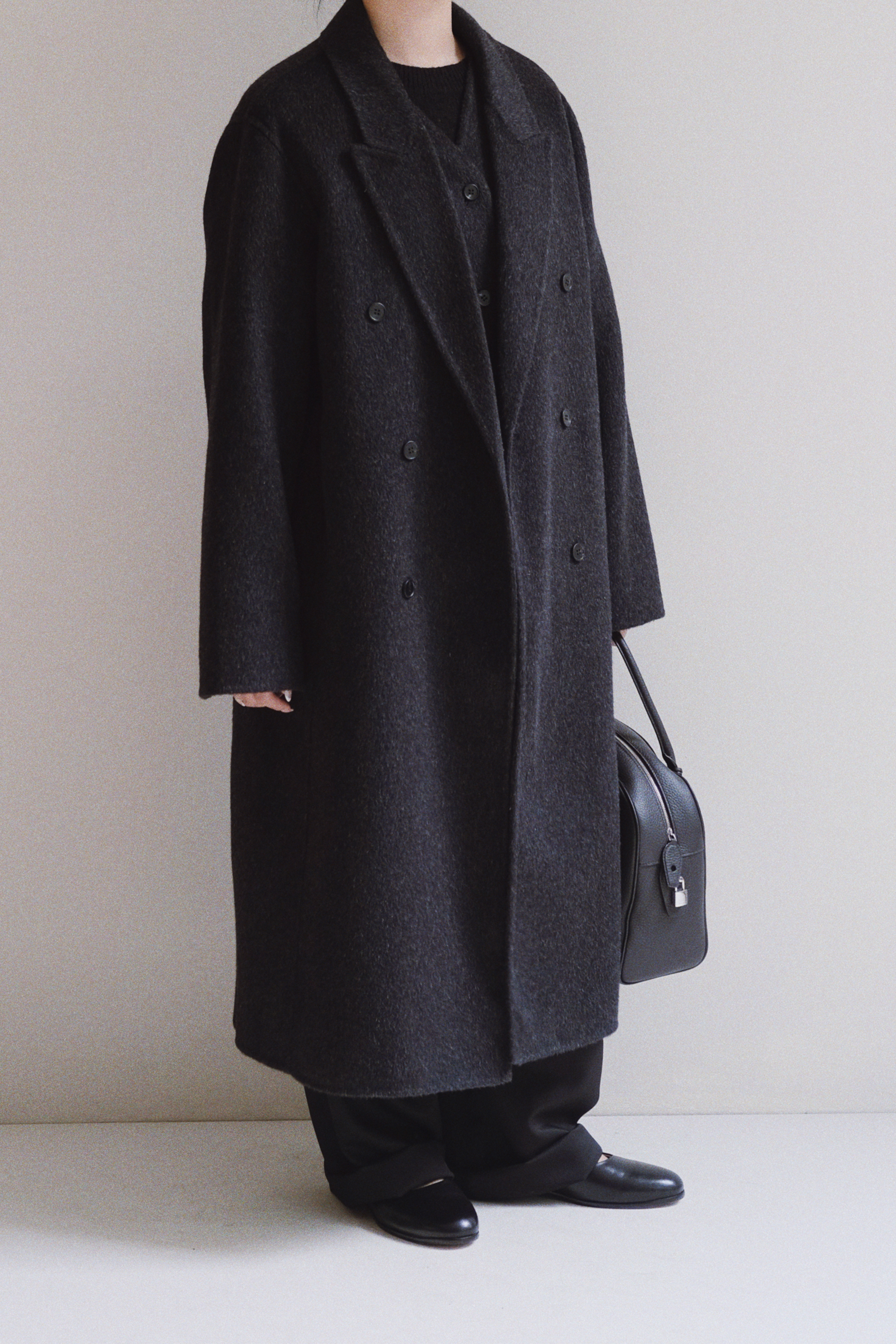 RENOIR COAT - BLACK MELANGE