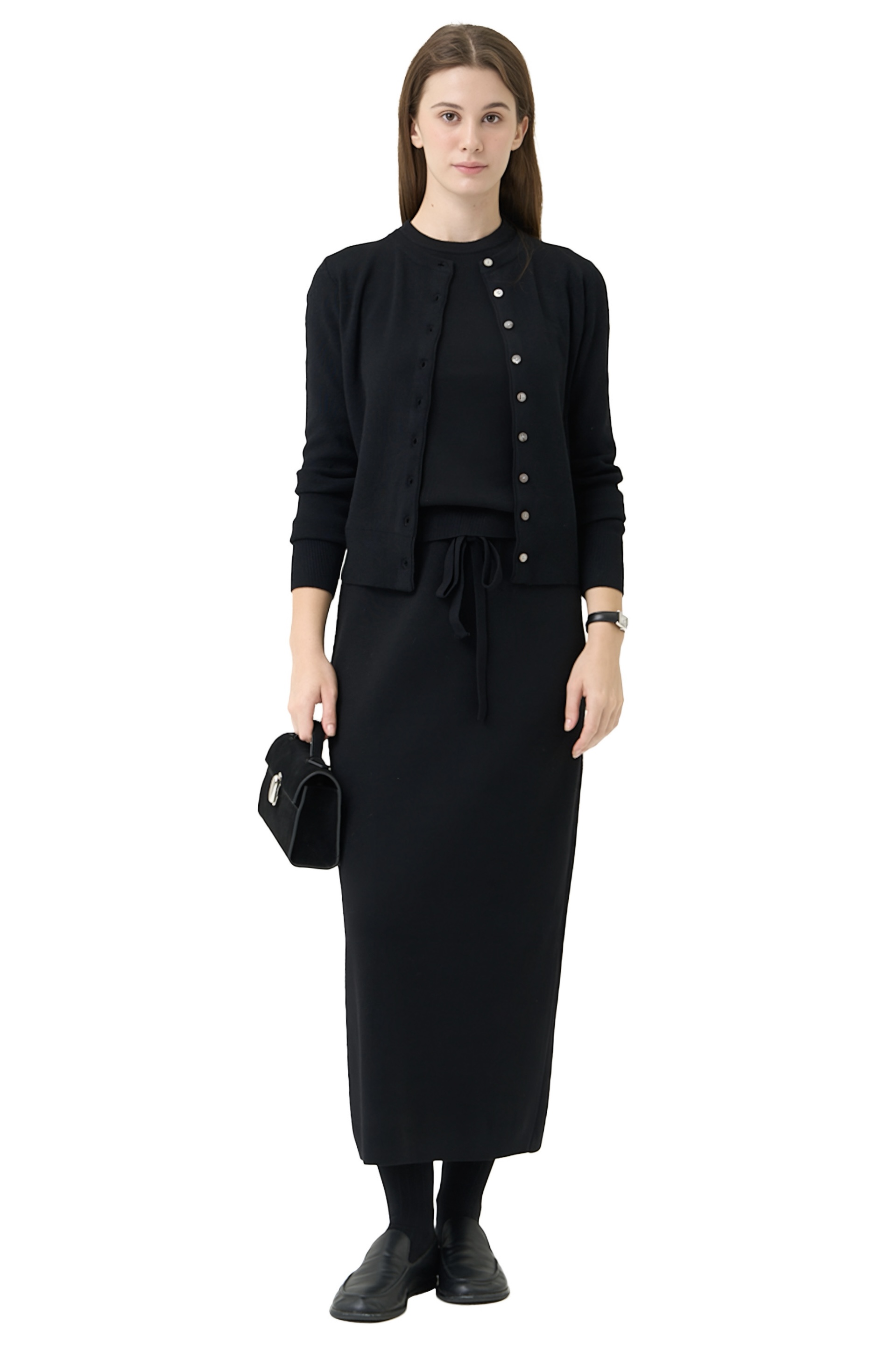 AMANU CARDIGAN - BLACK